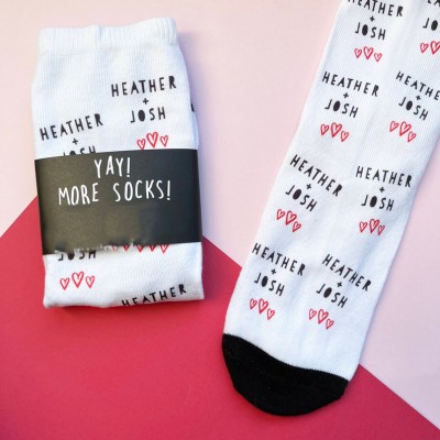 Personalised Valentines Socks Anniversary Gift Stocking Filler Birthday Gift