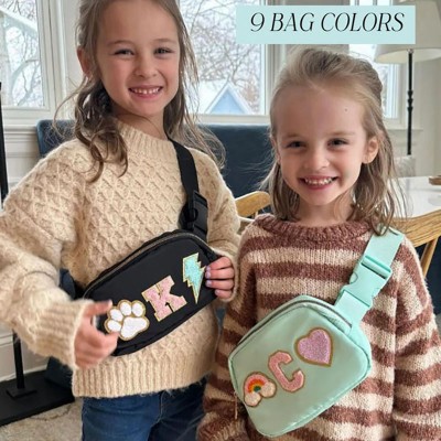Personalised Nylon Patch Bag Girls Letter Patch Bag Toddler Chenille Patch Bag