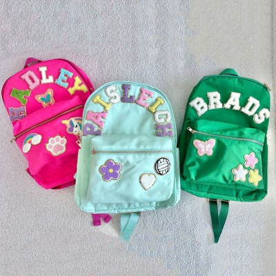Personalised Book Bag for Kids Backpack with Varsity Letters Back to School Backpack
