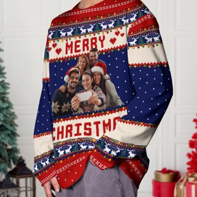 Custom Ugly Christmas Sweater Family Crewneck Sweatshirt Christmas Gift