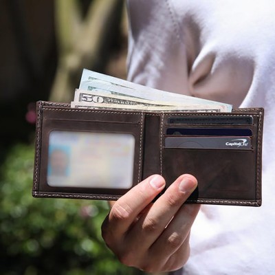 Personalised Engraved The Groom's Crew Leather Wallet