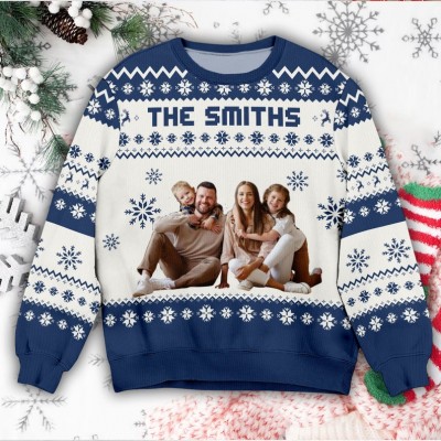 Personalized Face Christmas Ugly Sweater Family Photo Ugly Sweater Ugly Christmas Pattern