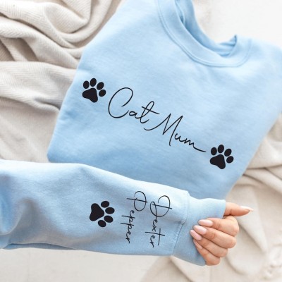 Personalised Cat Mum Jumper Custom Pet Lover Jumper Gift for Her