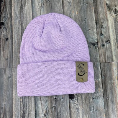 Unisex Personalized Beanie with Custom Tag Monogrammed Winter Hat